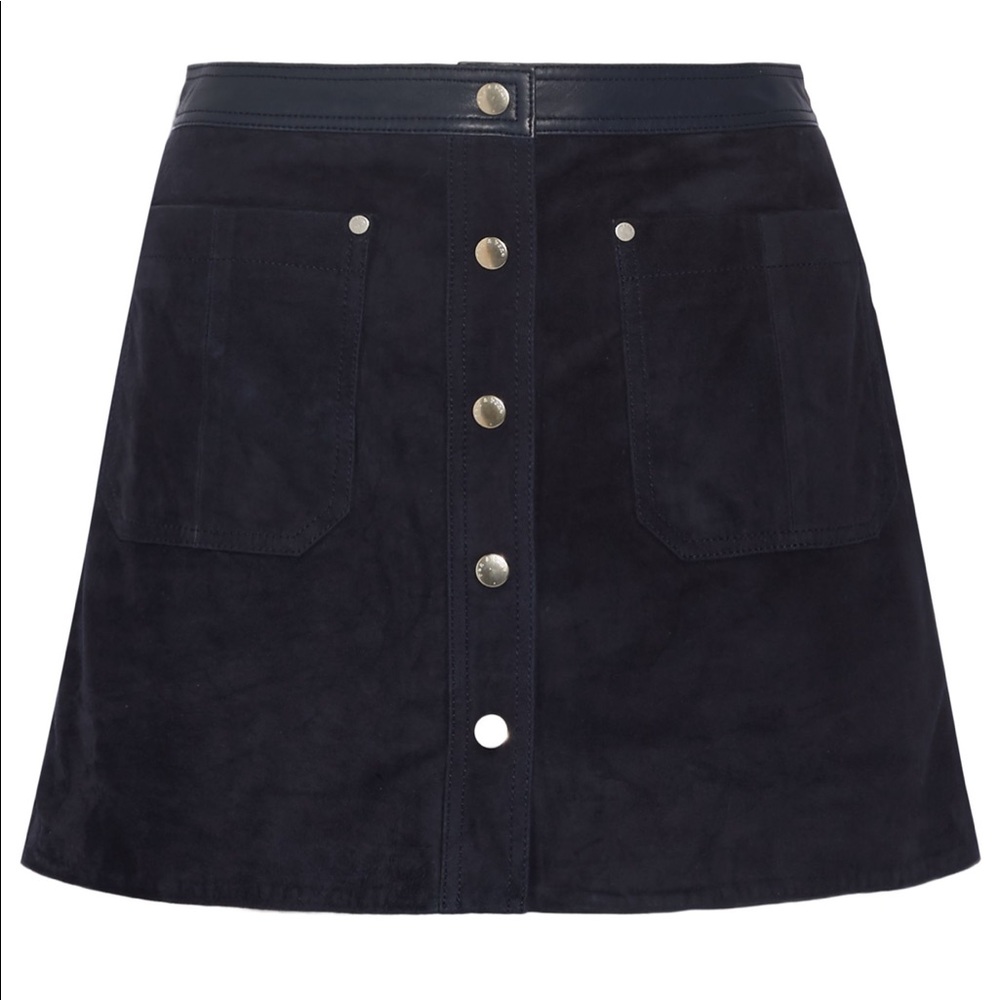 Rag and Bone Suede and Leather Miniskirt